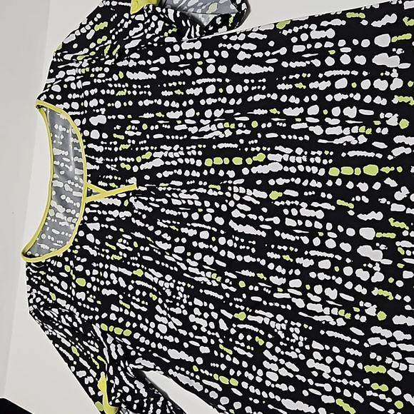 Women's Petite Large Pull Over Mid Sleeves Stretch Black, Gray, Green Top #W-550 - Picture 10 of 12